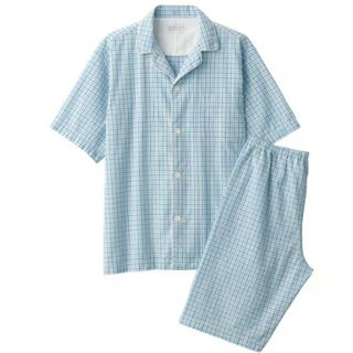 MUJI (無印良品) - 無印良品　サッカー織り半袖パジャマ　メンズＬサイズ