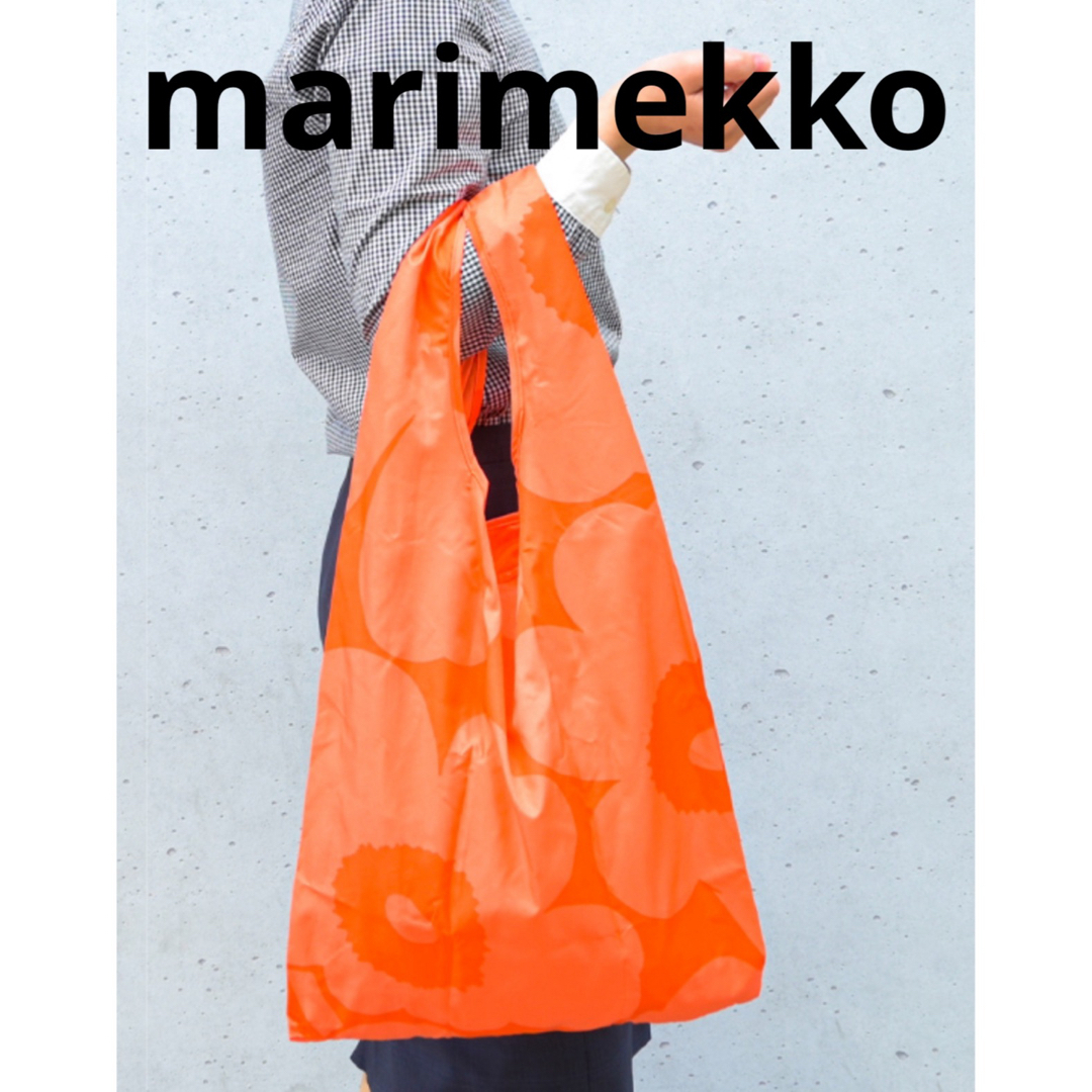marimekko(マリメッコ)のmarimekko マリメッコ　エコバッグ ウニッコ　unikko オレンジ　 レディースのバッグ(エコバッグ)の商品写真