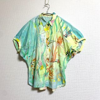 【ツモリチサト TSUMORI CHISATO】海の中 プリント ブラウス 2 