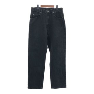 ラングラー(Wrangler)のWrangler ラングラー ストレート ブラック デニムパンツ アメカジ  (メンズ W34 L32) 中古 古着 Q4189(デニム/ジーンズ)