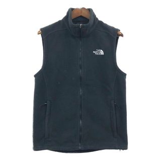 ザノースフェイス(THE NORTH FACE)のTHE NORTH FACE ノースフェイス フリースベスト アウトドア ワンポイント ブラック (メンズ M) 中古 古着 Q4208(その他)