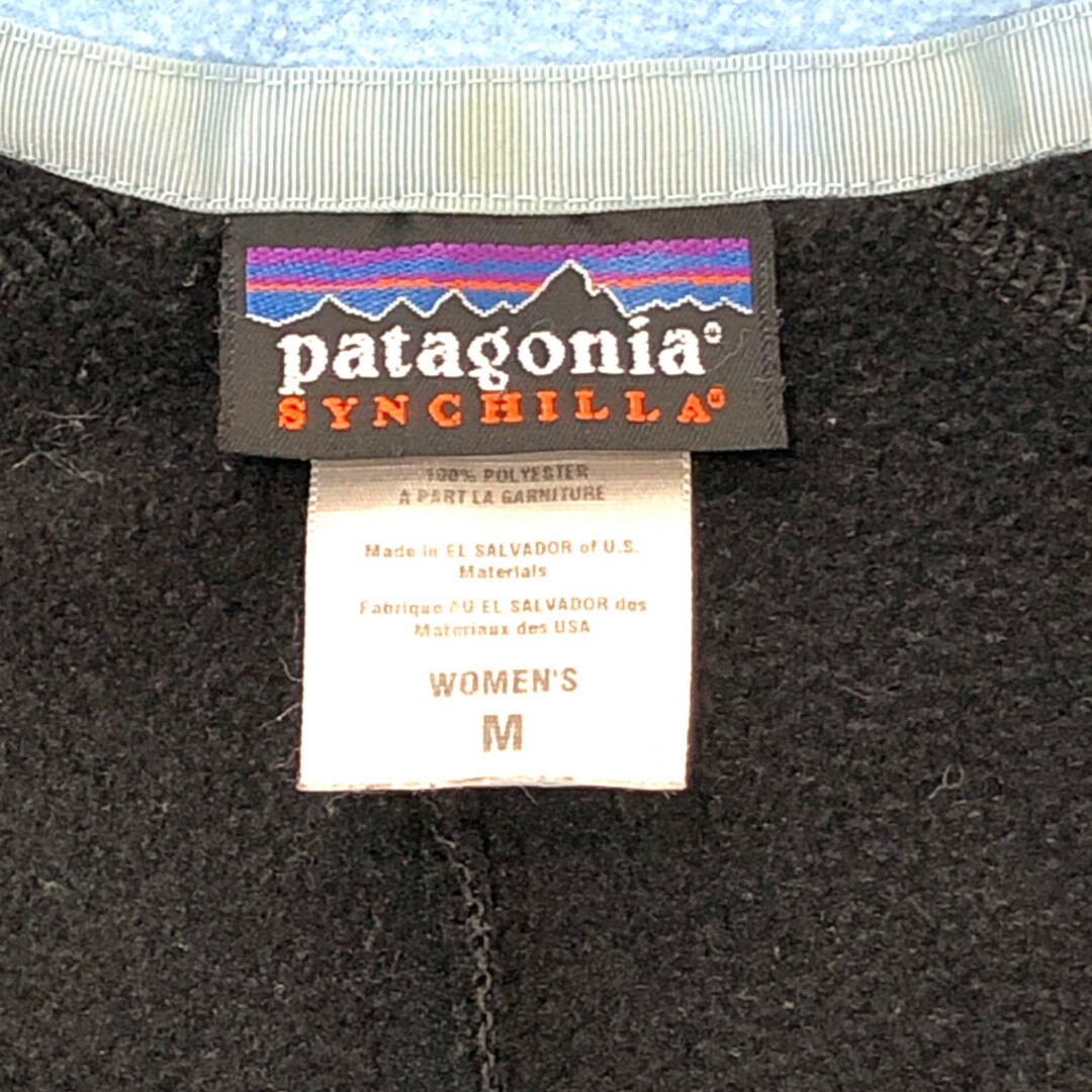 patagonia(パタゴニア)のpatagonia パタゴニア SYNCHILLA シンチラ フリースベスト アウトドア ワンポイント ブラック (レディース M) 中古 古着 Q4209 レディースのジャケット/アウター(その他)の商品写真