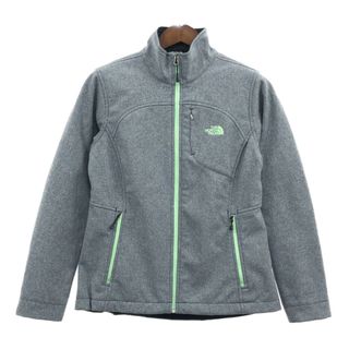 ザノースフェイス(THE NORTH FACE)のTHE NORTH FACE ノースフェイス ソフトシェル フリースジャケット アウトドア ワンポイント ライトグレー (レディース L) 中古 古着 Q4210(その他)