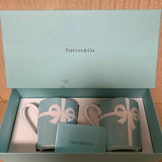 ティファニー(Tiffany & Co.)のティファニー　ブルーボックス　マグカップ　２個　新品　リボン　ブルーリボン　①(グラス/カップ)