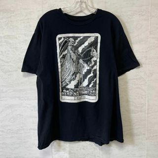 半袖Ｔシャツ　オーバーサイズＸＬ　骸骨スカル　死神　ライダー　タロットカード古着(Tシャツ/カットソー(半袖/袖なし))