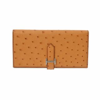 エルメス(Hermes)の中古 エルメス HERMES ユニセックス 長財布 サフラン /パラジウム金具 オーストリッチ(財布)