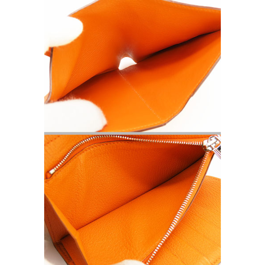 Hermes(エルメス)の美品エルメスケリーウォレット ミディアム三つ折り財布オレンジシルバー金 レディースのファッション小物(財布)の商品写真