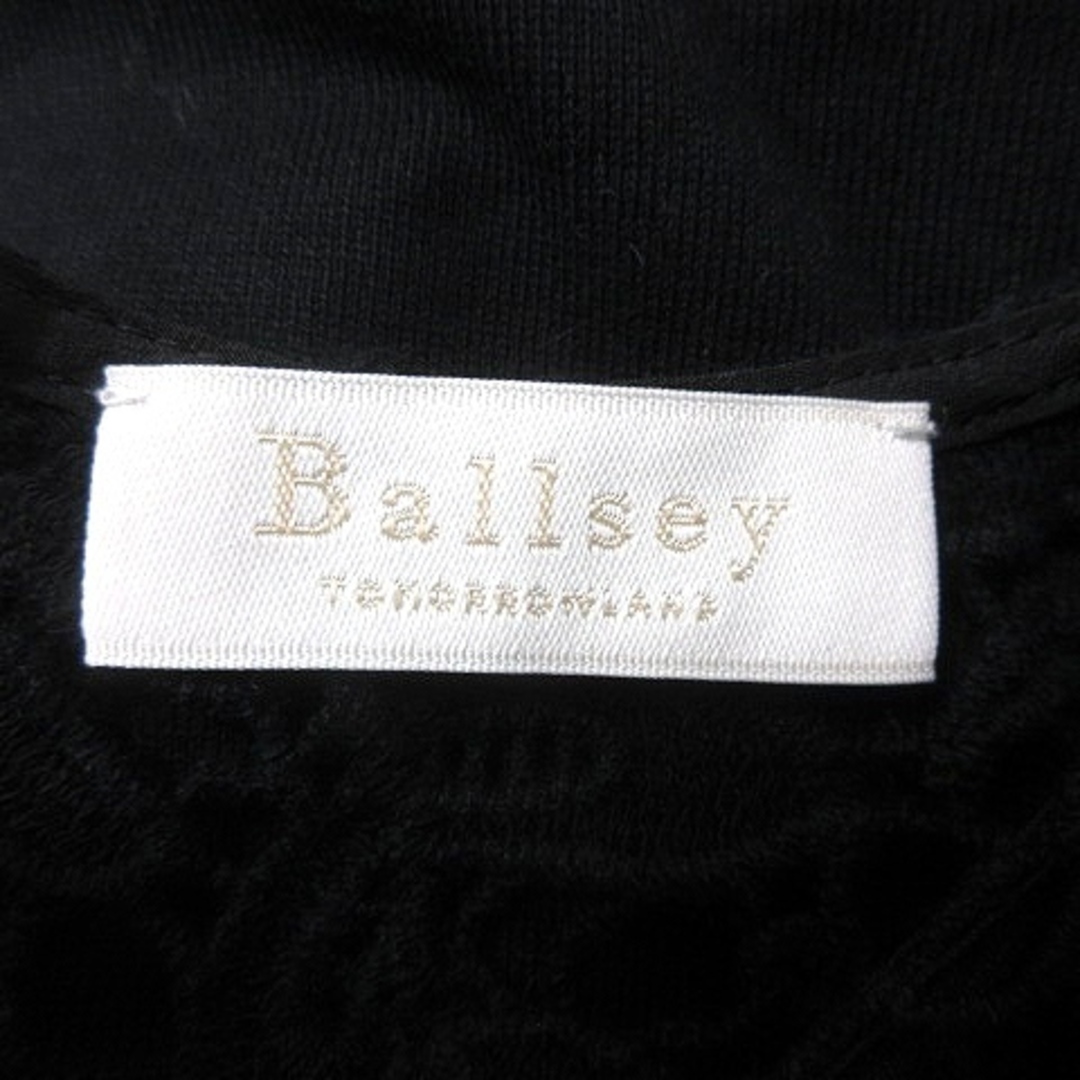 Ballsey(ボールジィ)のボールジー トゥモローランド カットソー レース ノースリーブ 切替 S 黒 レディースのトップス(カットソー(半袖/袖なし))の商品写真