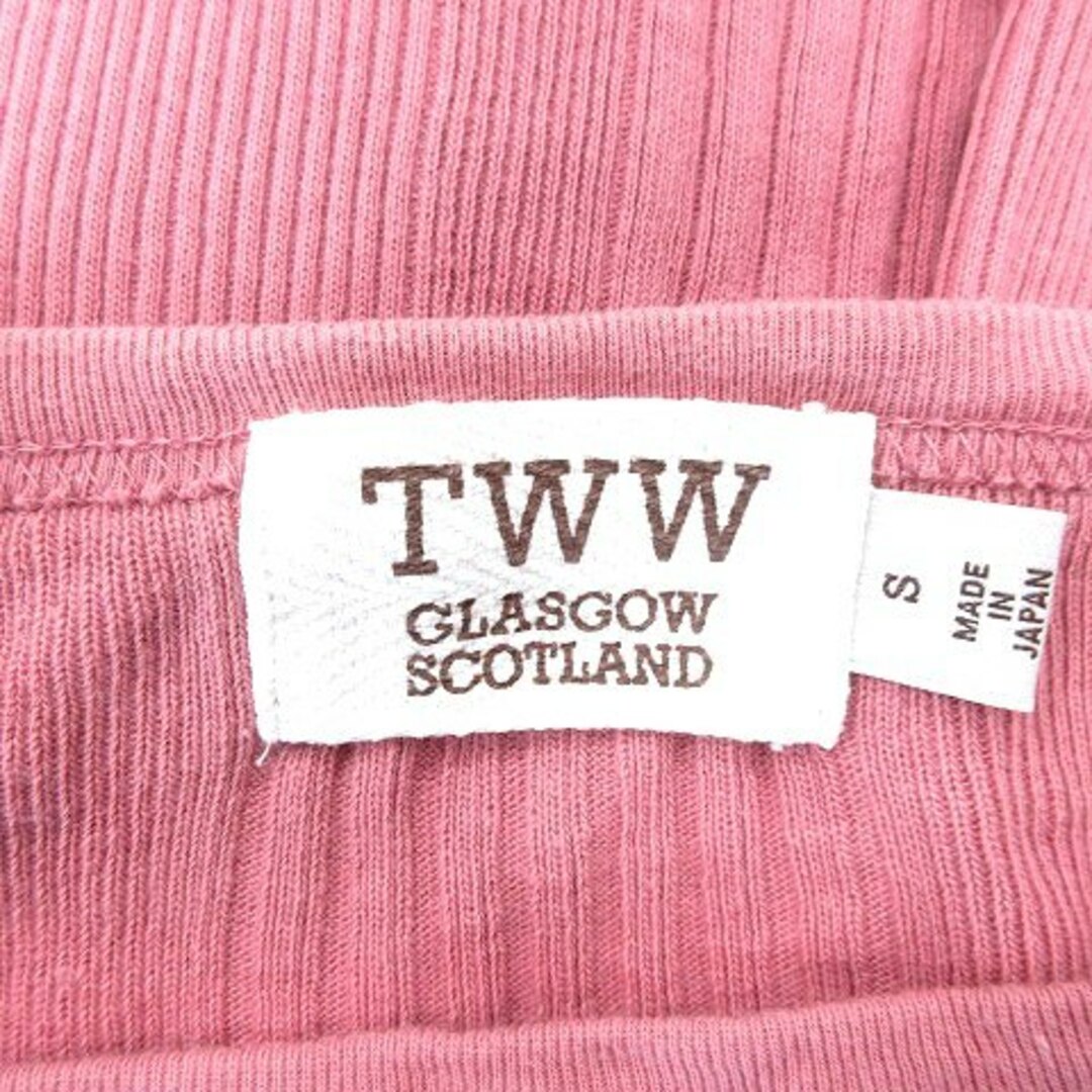 トラディショナルウェザーウェア ニットカットソー ラウンドネック 五分袖 ピンク レディースのトップス(ニット/セーター)の商品写真
