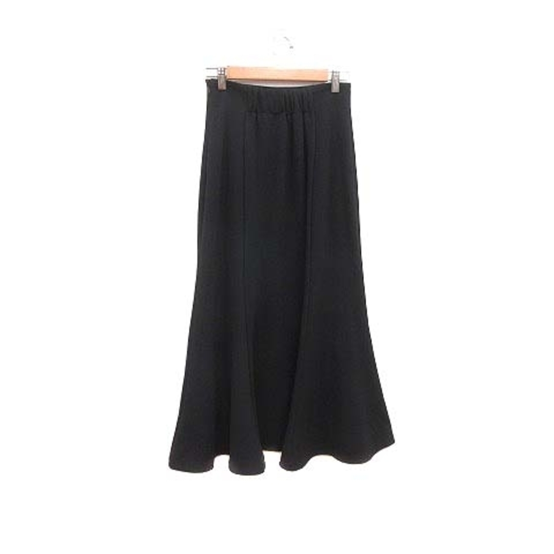 DouDou(ドゥドゥ)のDOUDOU フレアスカート ロング マキシ F 黒 ブラック /YK ■MO レディースのスカート(ロングスカート)の商品写真
