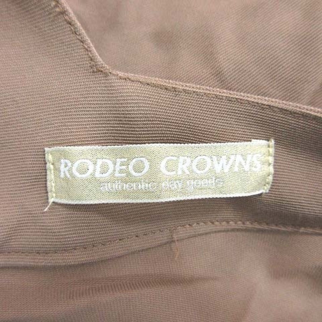 RODEO CROWNS(ロデオクラウンズ)のロデオクラウンズ コクーンワンピース ひざ丈 七分袖 タック Vネック F 茶 レディースのワンピース(ひざ丈ワンピース)の商品写真