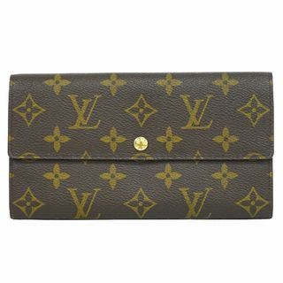 ルイヴィトン(LOUIS VUITTON)の本物 ルイヴィトン LOUIS VUITTON LV ポシェットポルトモネ クレディ モノグラム 長財布 ブラウン M61725 ビトン 財布 ウォレット 中古(財布)