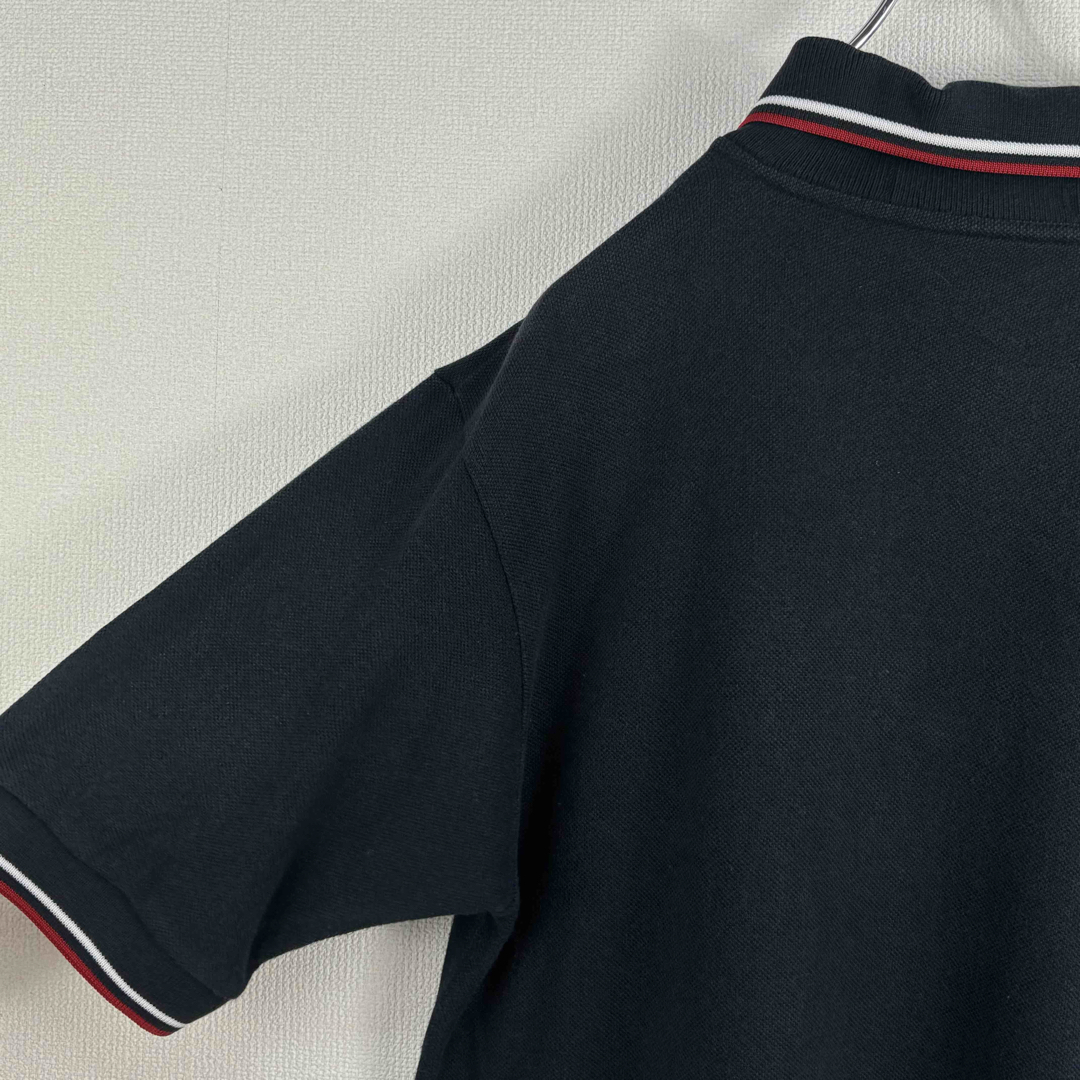 FRED PERRY(フレッドペリー)のビンテージ　フレッドペリー　ポロシャツ　半袖　M12 黒白赤　42  XL 古着 メンズのトップス(ポロシャツ)の商品写真