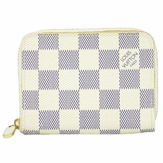 ルイヴィトン(LOUIS VUITTON)の本物 ルイヴィトン LOUIS VUITTON LV ジッピーコインパース ダミエ アズール コインケース 小銭入れ ホワイト N63069 ビトン 財布 ウォレット 中古(コインケース)