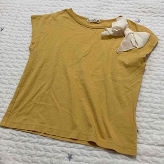 ブランシェス(Branshes)のBRANSHES リボン Tシャツ 黄色 120cm(Tシャツ/カットソー)