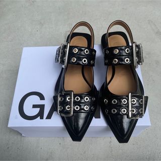 GANNI ガニー BUCKLE SLING BACK  フラットシューズ