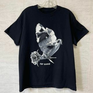 ミュージックティー(MUSIC TEE)のPOPSMOKE　ポップスモーク　ラッパー　サイズＬ　黒ブラック　メンズ　古着(Tシャツ/カットソー(半袖/袖なし))