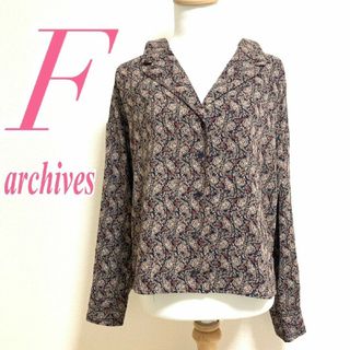 archives - アルシーヴ　長袖シャツ　F　ネイビー　レッド　グリーン　ベージュ　ペイズリー