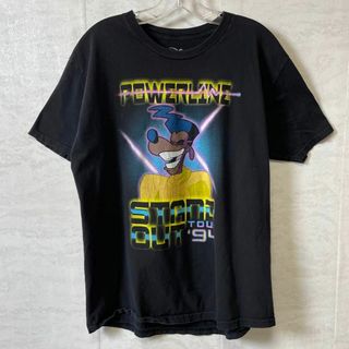 ディズニー(Disney)のディズニー　パワーライン　半袖Ｔシャツ　オーバーサイズＬ　黒ブラック　メンズ古着(Tシャツ/カットソー(半袖/袖なし))