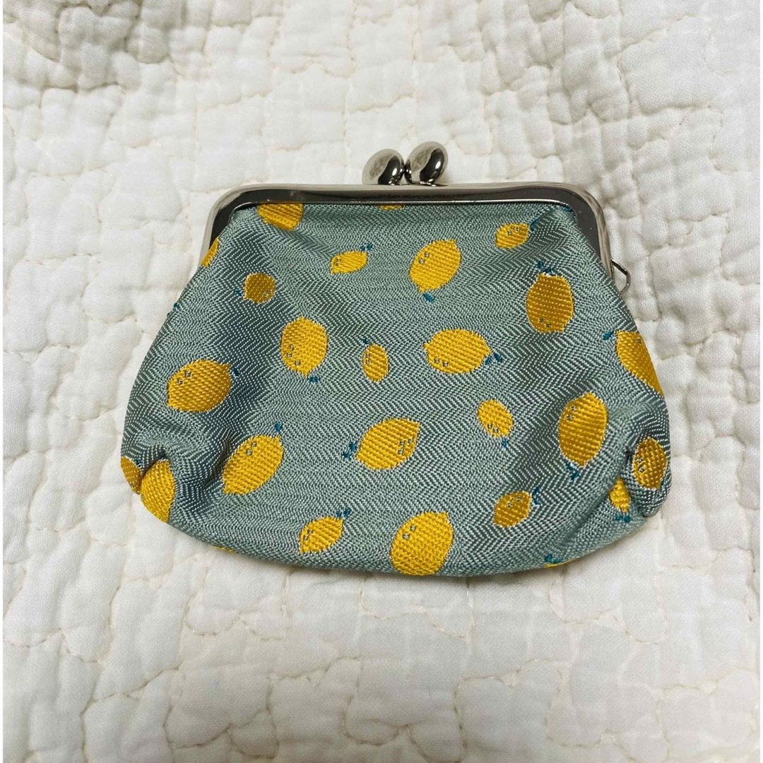 ぽっちり　がま口　レモン　ジャガード レディースのファッション小物(財布)の商品写真