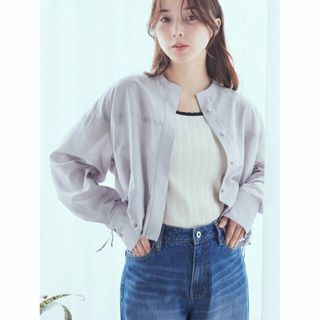 アースミュージックアンドエコロジー(earth music & ecology)の【ライトグレー】シャツブルゾン レディース/夏/24SS(シャツ/ブラウス(長袖/七分))