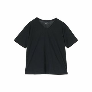 グリーンパークス(green parks)の【ブラック】汗染み防止VネックTシャツ 24SS/綿100%/半袖/夏/ベーシック(カットソー(長袖/七分))