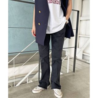 スピックアンドスパン(Spick & Span)の大人気復刻✨ 5 1/2 BEAUTY-LINE SLIT DENIM✨ブラック(デニム/ジーンズ)