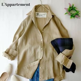 アパルトモンドゥーズィエムクラス(L'Appartement DEUXIEME CLASSE)の★ご確認専用★アパルトモン　☆超美品　カーキ　長袖リネンシャツ(シャツ/ブラウス(長袖/七分))