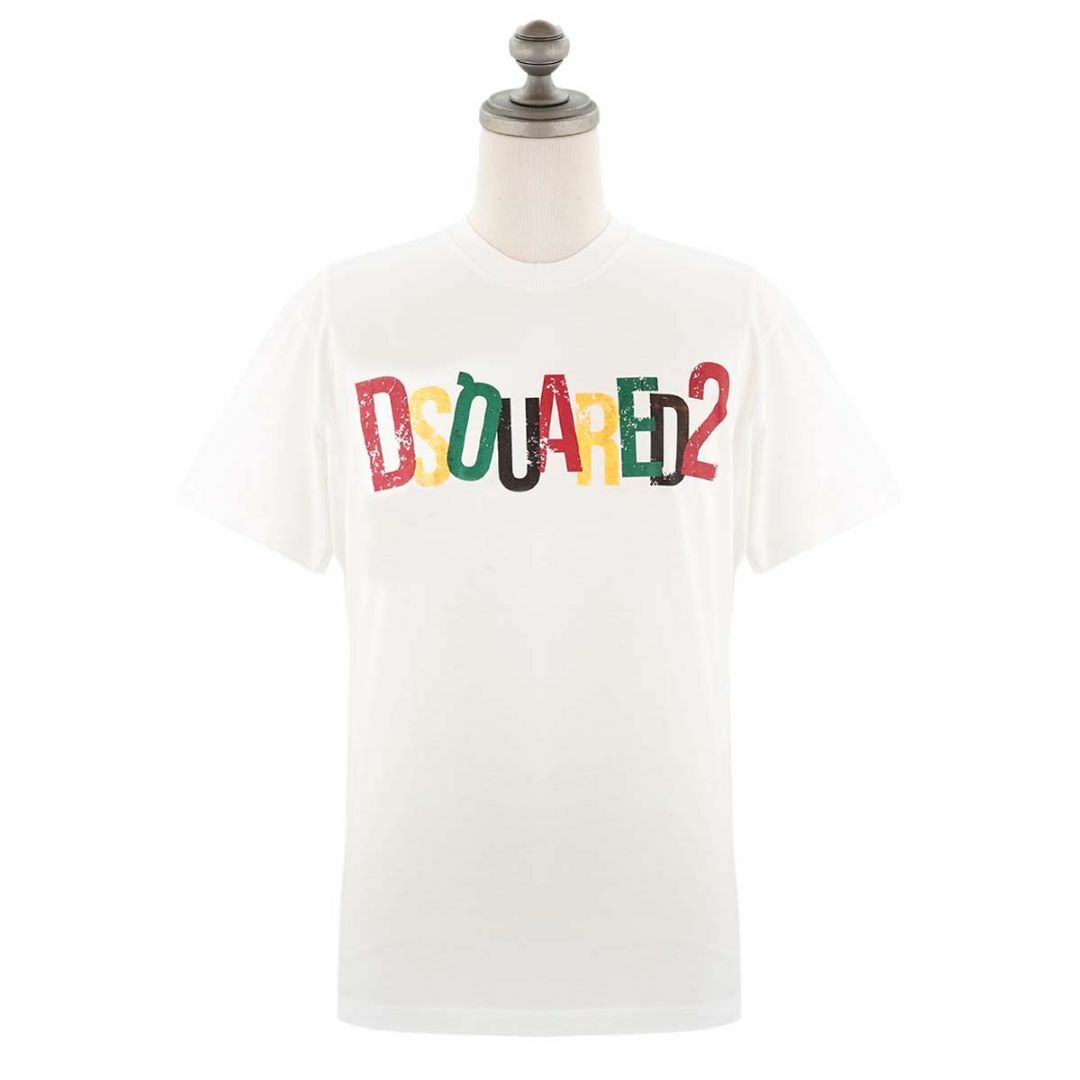 DSQUARED2(ディースクエアード)のDSQUARED2 ディースクエアード 半袖Tシャツ S71GD1249 S23009 メンズ トップス 100 WHITE ホワイト Lサイズ メンズのトップス(Tシャツ/カットソー(半袖/袖なし))の商品写真