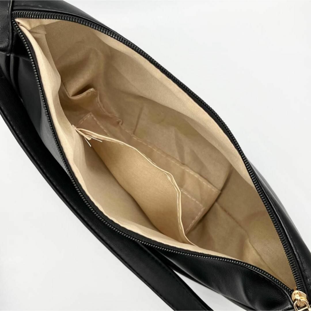 新品 黒 ハーフムーン ショルダーバッグ ボディーバッグ 三日月型バッグ レディースのバッグ(ショルダーバッグ)の商品写真