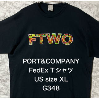 ヴィンテージ(VINTAGE)のPORT&COMPANY アメリカ古着FedEx XLsize ブラックTシャツ(Tシャツ/カットソー(半袖/袖なし))