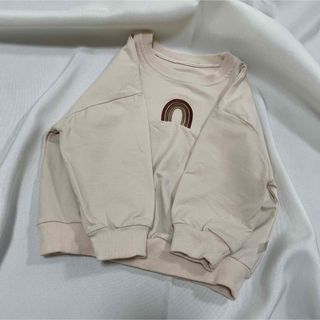 【新品未使用】虹デザイントレーナーロンT 90サイズ　レインボー　春服(Tシャツ/カットソー)