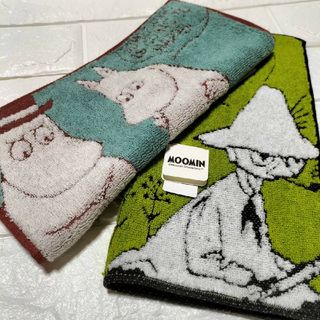 MOOMIN - 新品２枚 スナフキン タオルハンカチ ムーミン ニョロニョロ MOOMIN 北欧