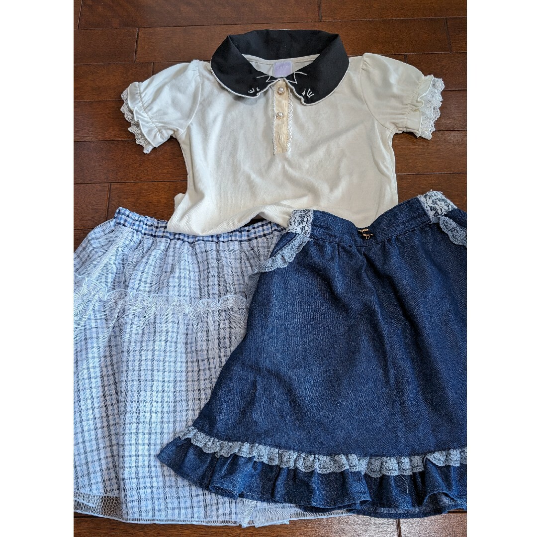 axes femme kids(アクシーズファムキッズ)のアクシーズファム　キッズ　130セット キッズ/ベビー/マタニティのキッズ服女の子用(90cm~)(スカート)の商品写真