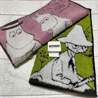 ムーミン(MOOMIN)の新品２枚 スナフキン タオルハンカチ ムーミン ニョロニョロ MOOMIN 北欧(ハンカチ/ポケットチーフ)