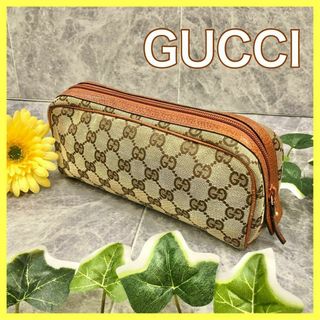 グッチ(Gucci)の❤️良品❤️ GUCCI ポーチ　GG柄　ベージュ　キャンバス(ポーチ)