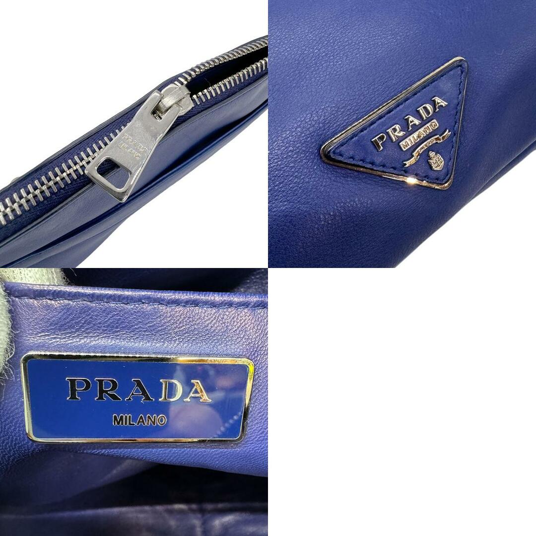PRADA(プラダ)のプラダ PRADA クラッチバッグ レザー/メタル ブルー メンズ BP826M 送料無料【中古】 z0695 メンズのバッグ(セカンドバッグ/クラッチバッグ)の商品写真
