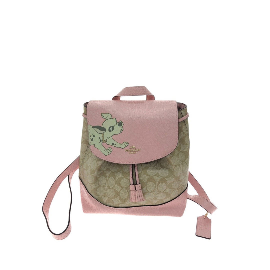 COACH - ▼▼COACH コーチ レディース リュックサック シグネチャー ディズニーコラボ 101匹わんちゃん ピンク