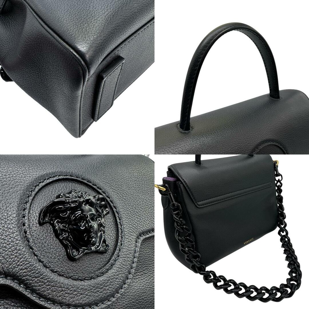 VERSACE(ヴェルサーチ)のヴェルサーチ VERSACE ハンドバッグ ショルダーバッグ メデューサ レザー ブラック レディース 送料無料【中古】 z0697 レディースのバッグ(ハンドバッグ)の商品写真