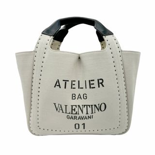 ヴァレンティノガラヴァーニ(valentino garavani)のヴァレンティノ ガラヴァーニ Valentino Garavani ハンドバッグ ショルダーバッグ キャンバス/レザー アイボリー×ブラック レディース 送料無料【中古】 z0700(ハンドバッグ)