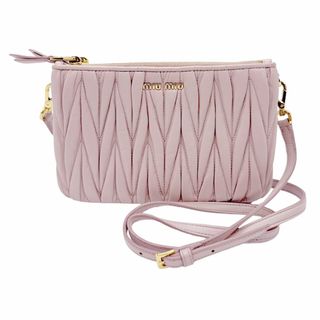 ミュウミュウ(miumiu)のミュウミュウ MIUMIU 斜め掛けショルダーバッグ レザー ピンク レディース 送料無料【中古】 z0647(ショルダーバッグ)