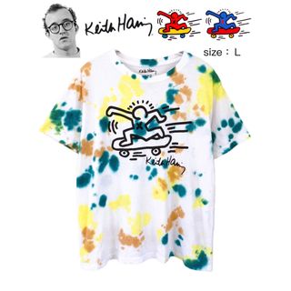 キースヘリング(KEITH HARING)のKeith Haring　キース・ヘリング　Tシャツ　L　ダイタイ柄　USA古着(Tシャツ/カットソー(半袖/袖なし))