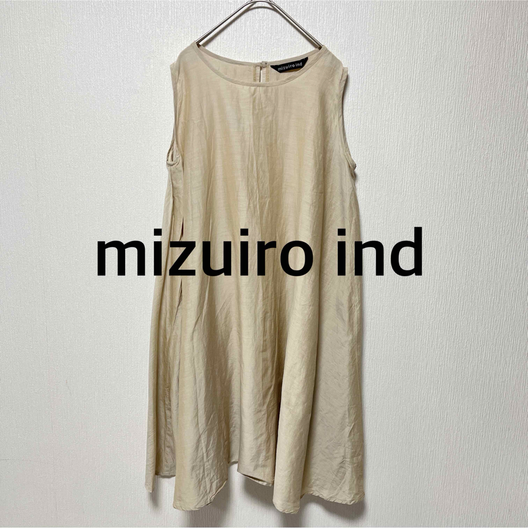 mizuiro ind(ミズイロインド)のミズイロインド ノースリーブチュニックワンピース　シルク混 レディースのワンピース(ひざ丈ワンピース)の商品写真