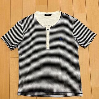 バーバリーブラックレーベル(BURBERRY BLACK LABEL)のBURBERRY BLACK LABEL 半袖　カットソー　ボーダー　白×紺　3(その他)