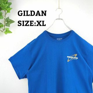 輸入 Tシャツ US古着 XL オーバーサイズ シンプル ブルー 青 半袖(Tシャツ/カットソー(半袖/袖なし))