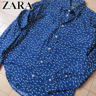 ZARA - 美品 (EUR)S ザラ ZARA MAN メンズ 長袖シャツ ブルー