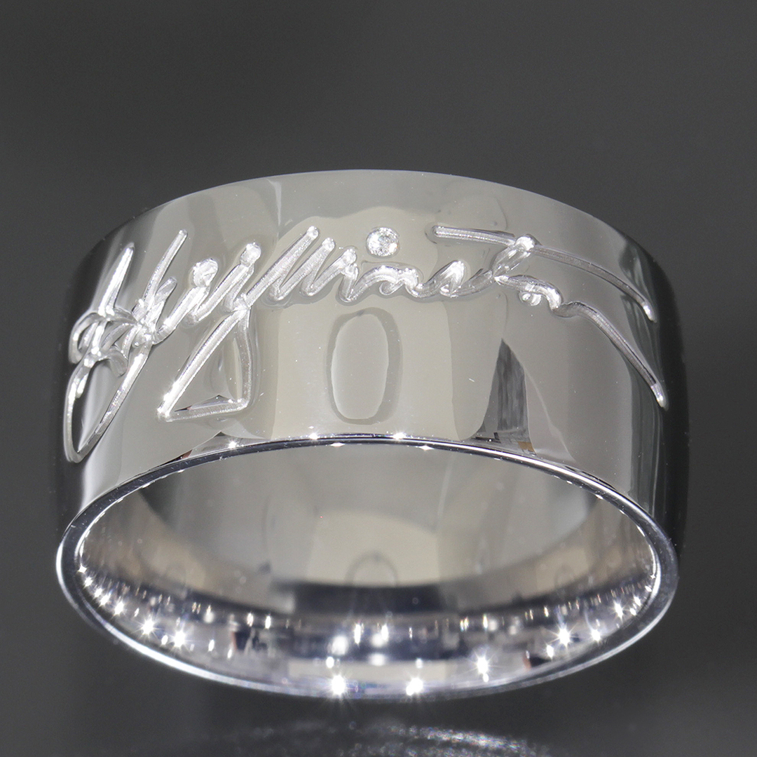 HARRY WINSTON(ハリーウィンストン)のハリーウィンストン シグネチャー リング 21号 ダイヤ K18WG 男性指輪 メンズのアクセサリー(リング(指輪))の商品写真