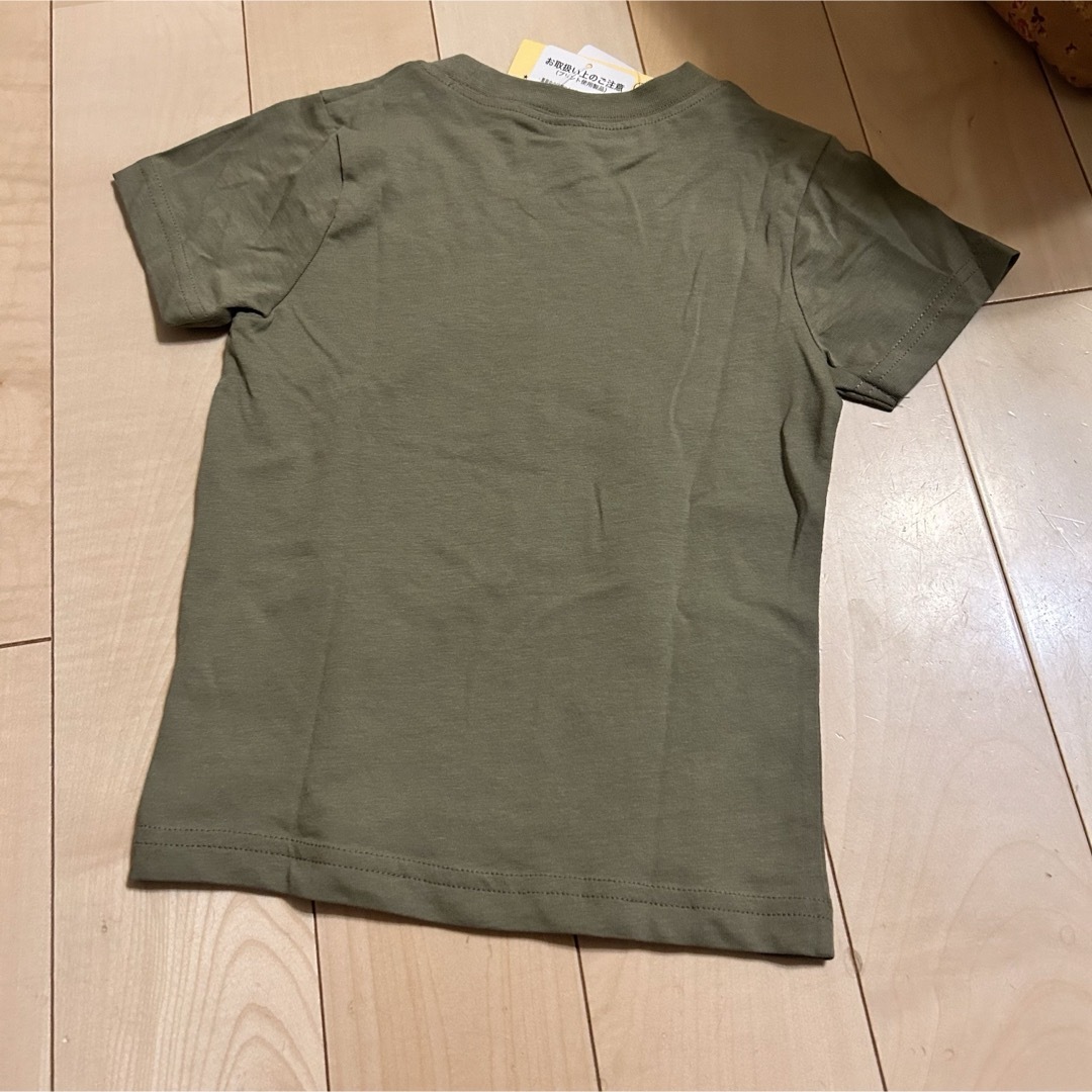 ⭐︎新品　電車　Tシャツ　金太郎　桃太郎　カーキ　100 キッズ/ベビー/マタニティのキッズ服男の子用(90cm~)(Tシャツ/カットソー)の商品写真