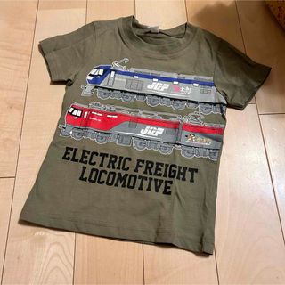 新品　電車　Tシャツ　金太郎　桃太郎　カーキ　100(Tシャツ/カットソー)