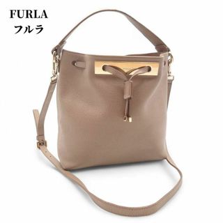 フルラ(Furla)のフルラ  ハンドバッグ  2way  ステイシー  巾着 レザー ピンクベージュ(ショルダーバッグ)